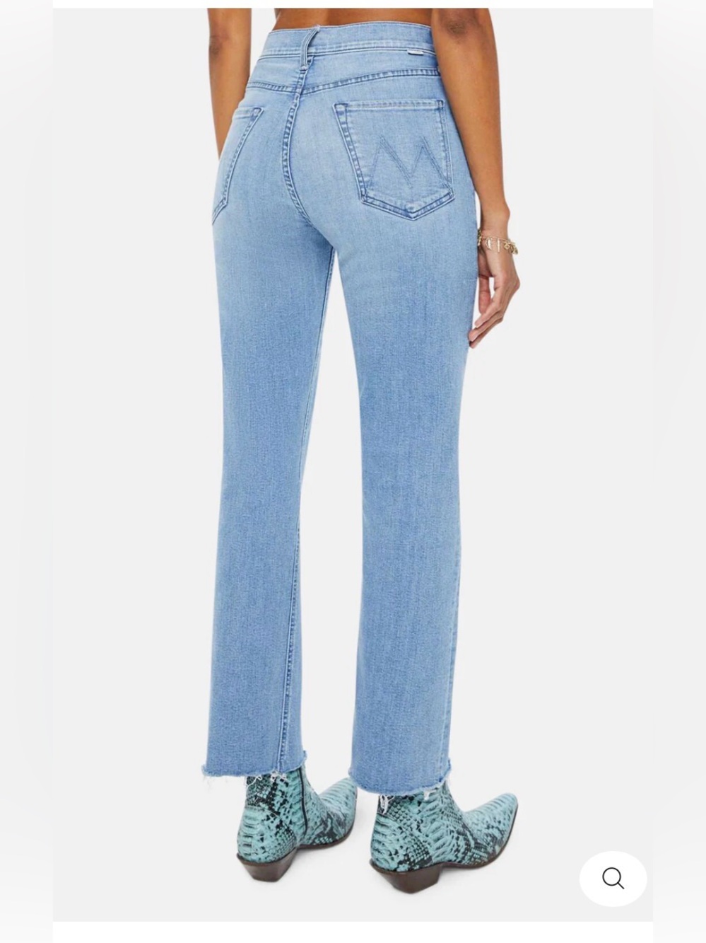 MOTHER Light Blue Cropped Straight-Leg Jeans